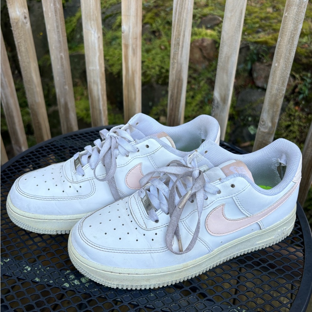 Nike Air Force 1 White with Soft Pink Accents